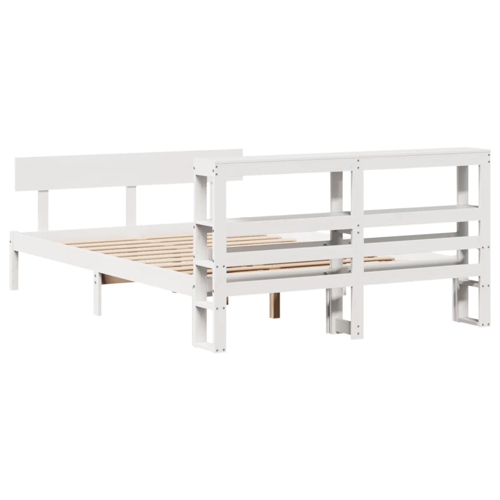 Massivholzbett ohne Matratze Weiß 150x200 cm Kiefernholz