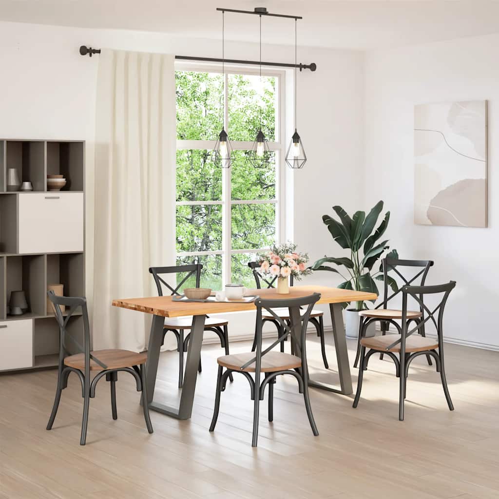 Esstisch mit Baumkanten 180x80x74cm Massivholz Eiche Rechteckig