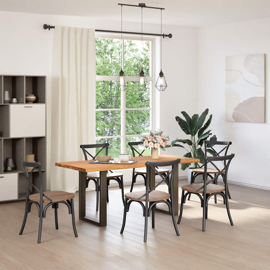 Esstisch mit Baumkanten 180x80x74cm Massivholz Eiche Rechteckig