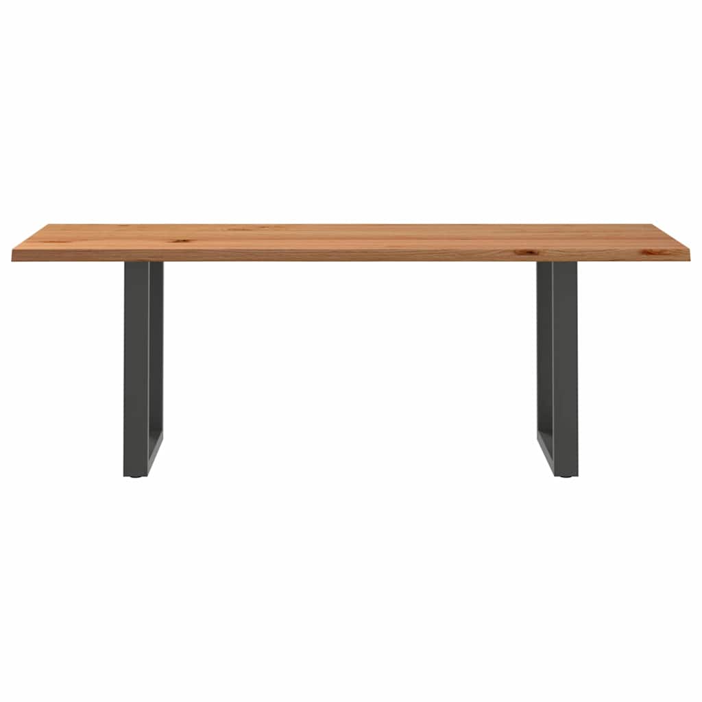 Esstisch mit Baumkanten 220x80x74 cm Massivholz Eiche