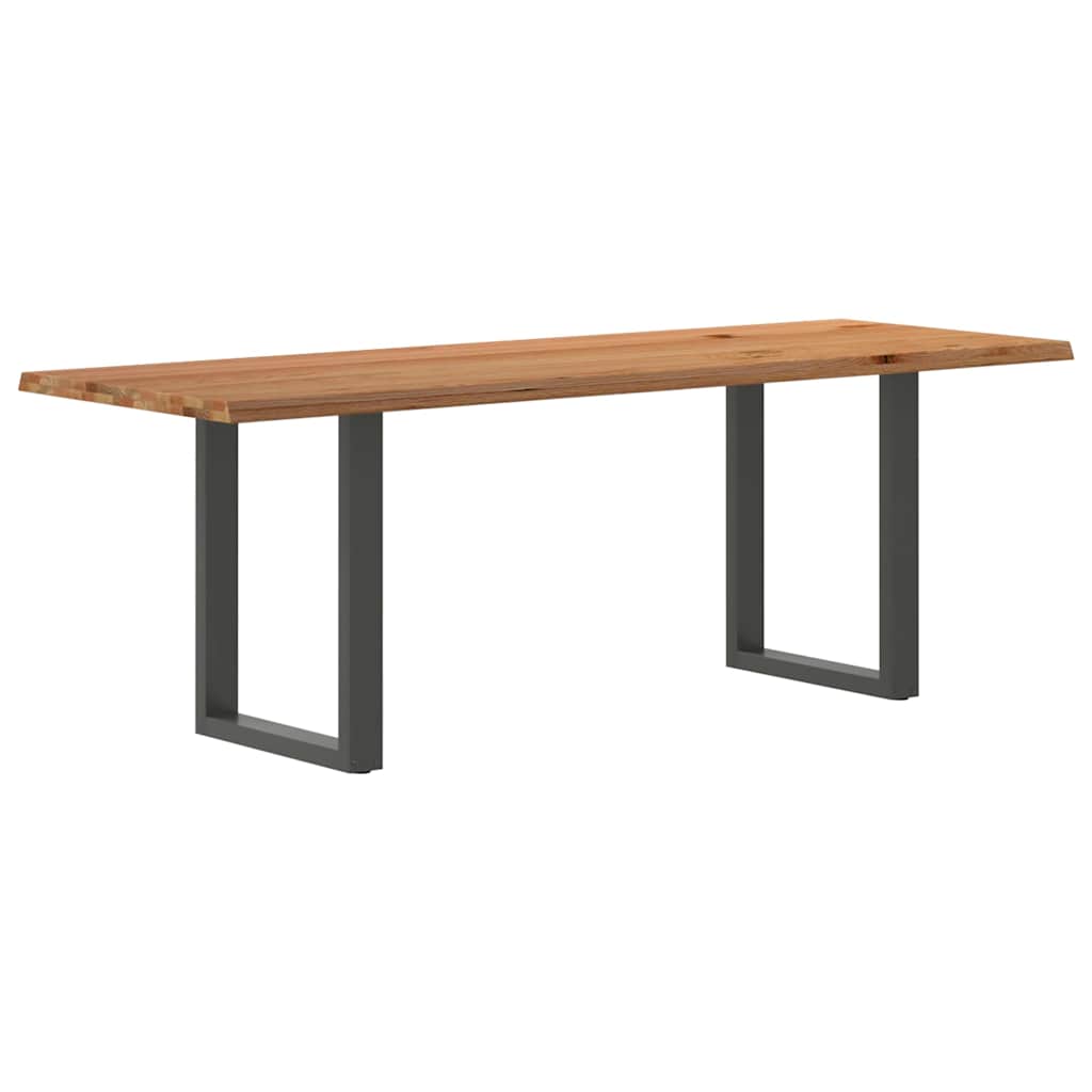 Esstisch mit Baumkanten 220x80x74 cm Massivholz Eiche