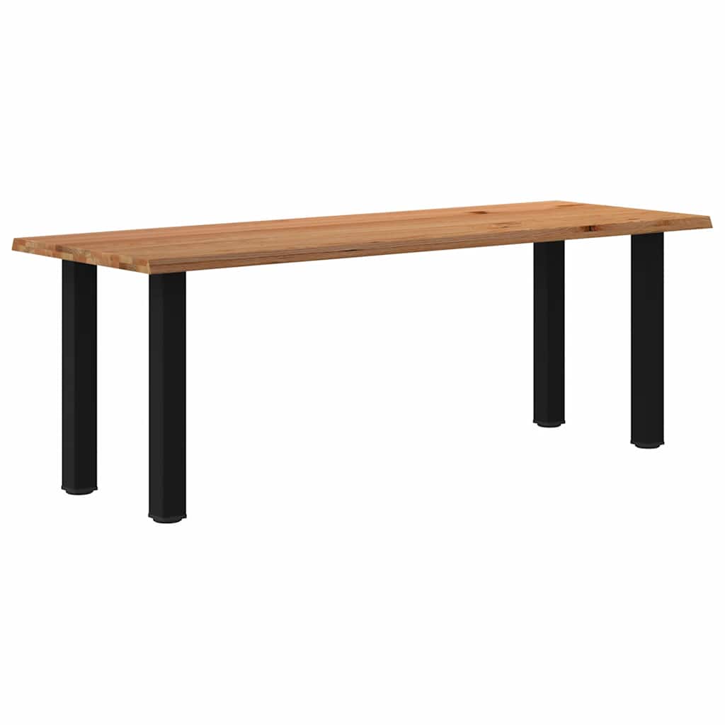 Esstisch mit Baumkanten 220x80x74 cm Massivholz Eiche