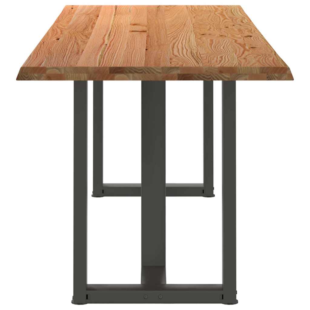 Esstisch mit Baumkanten 240x80x74cm Massivholz Eiche Rechteckig
