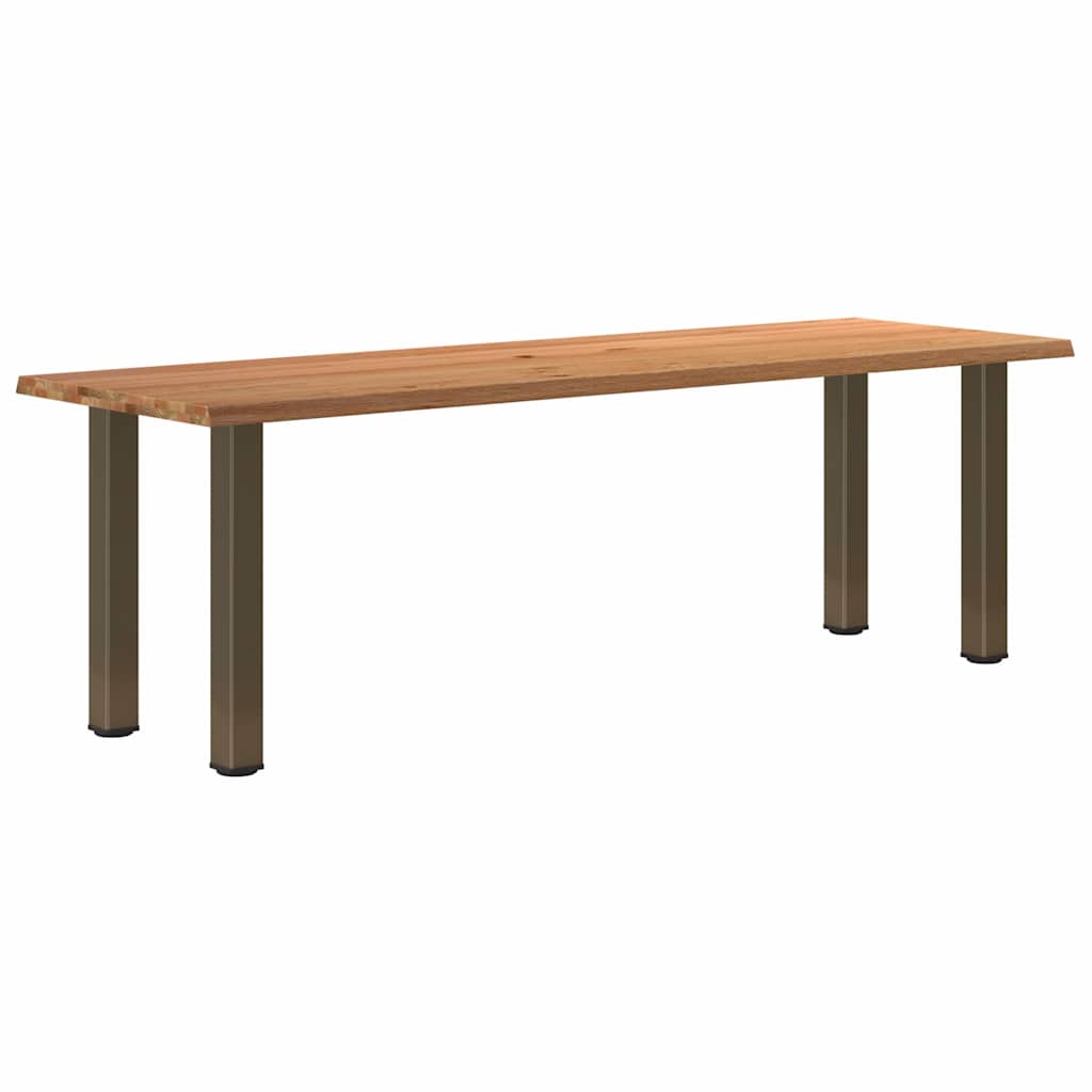 Esstisch Hellbraun 240x80x74 cm Massivholz Eiche Rechteckig