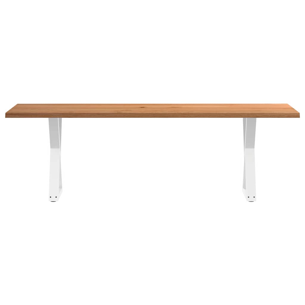 Esstisch mit Baumkanten Hellbraun 240x80x74 cm Massivholz Eiche