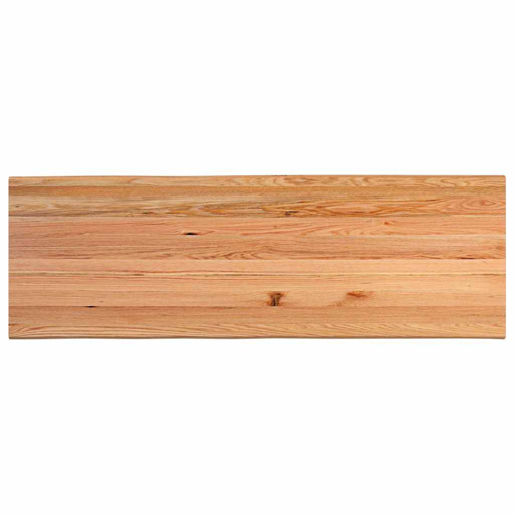 Esstisch mit Baumkanten Hellbraun 240x80x74 cm Massivholz Eiche