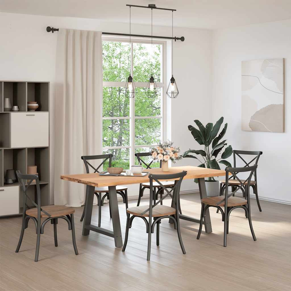 Esstisch Hellbraun 200x90x74 cm Massivholz Eiche Rechteckig
