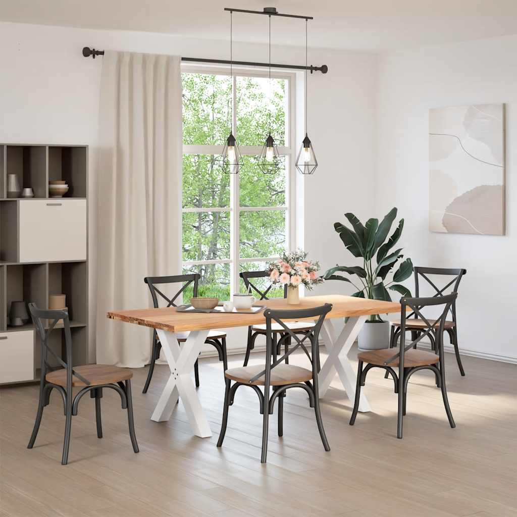 Esstisch Hellbraun 200x90x74 cm Massivholz Eiche Rechteckig