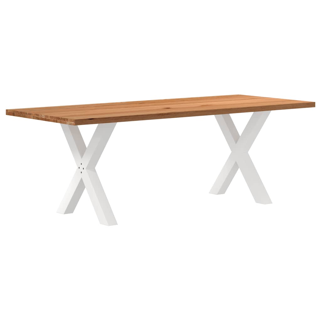 Esstisch Hellbraun 220x90x74 cm Massivholz Eiche Rechteckig