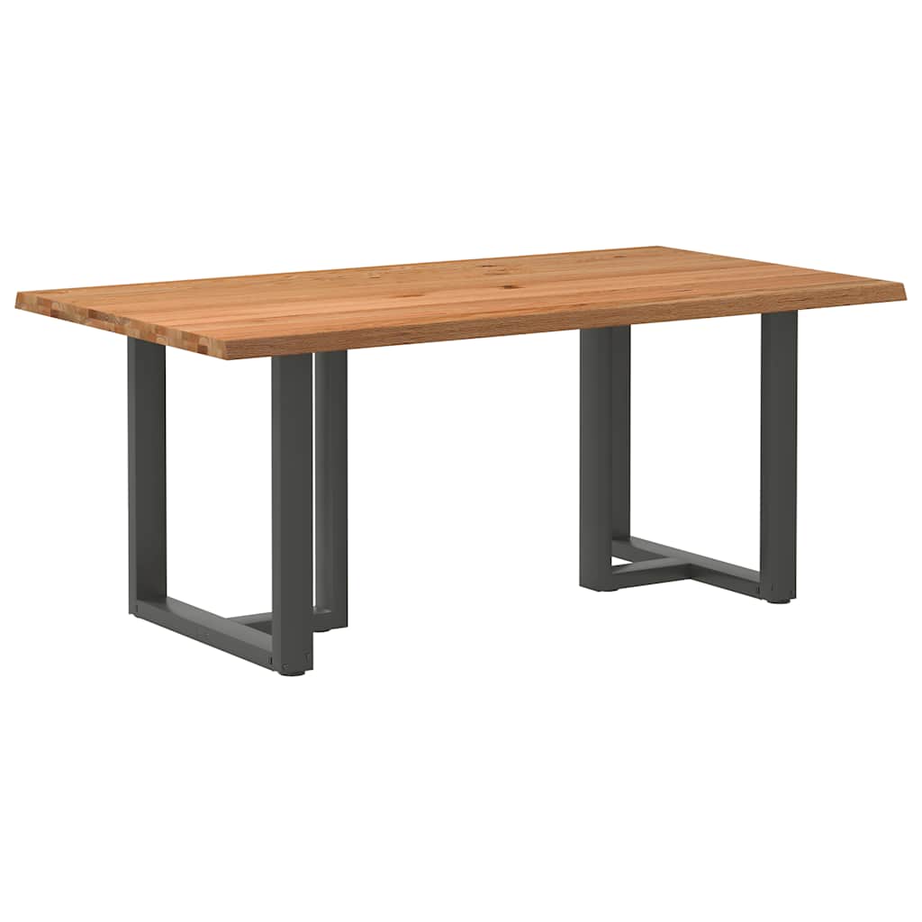 Esstisch mit Baumkanten 180x100x74 cm Massivholz Eiche Rechteck