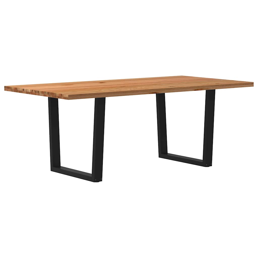 Esstisch mit Baumkanten 200x100x74 cm Massivholz Eiche