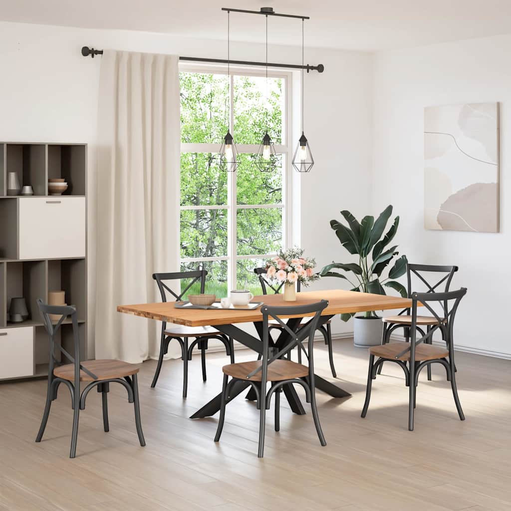 Esstisch Hellbraun 200x100x74 cm Massivholz Eiche Rechteckig