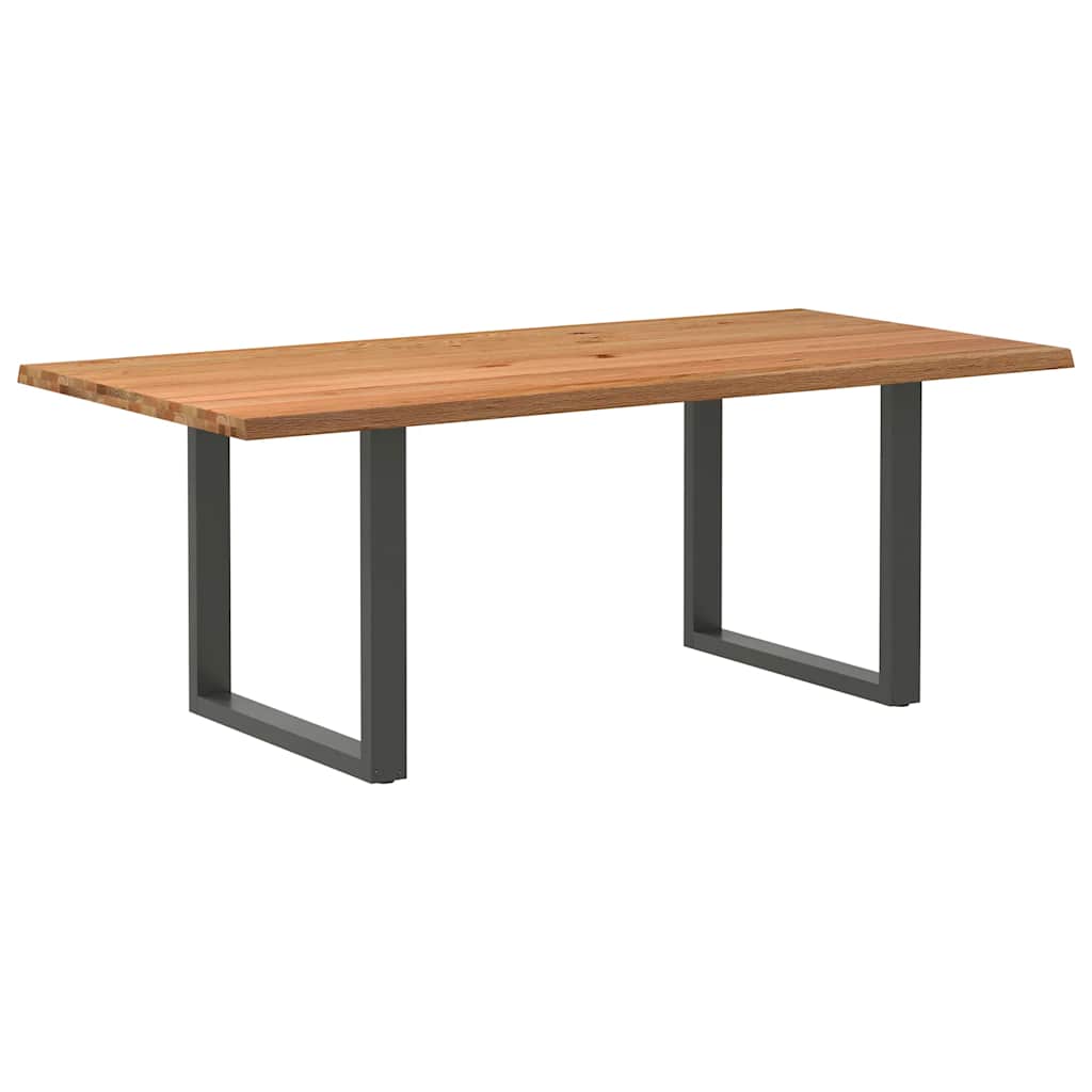 Esstisch mit Baumkanten 200x100x74 cm Massivholz Eiche Rechteck