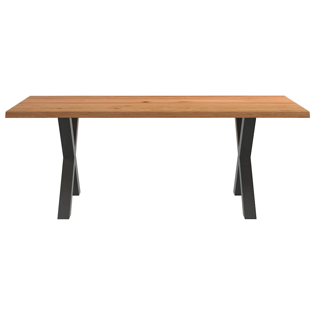 Esstisch mit Baumkanten 200x100x74 cm Massivholz Eiche Rechteck