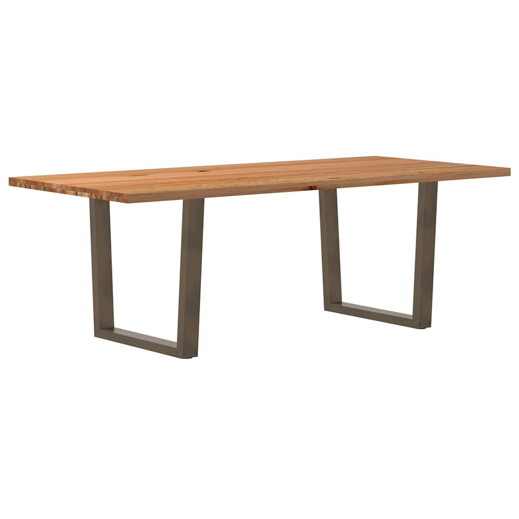 Esstisch mit Baumkanten 220x100x74 cm Massivholz Eiche