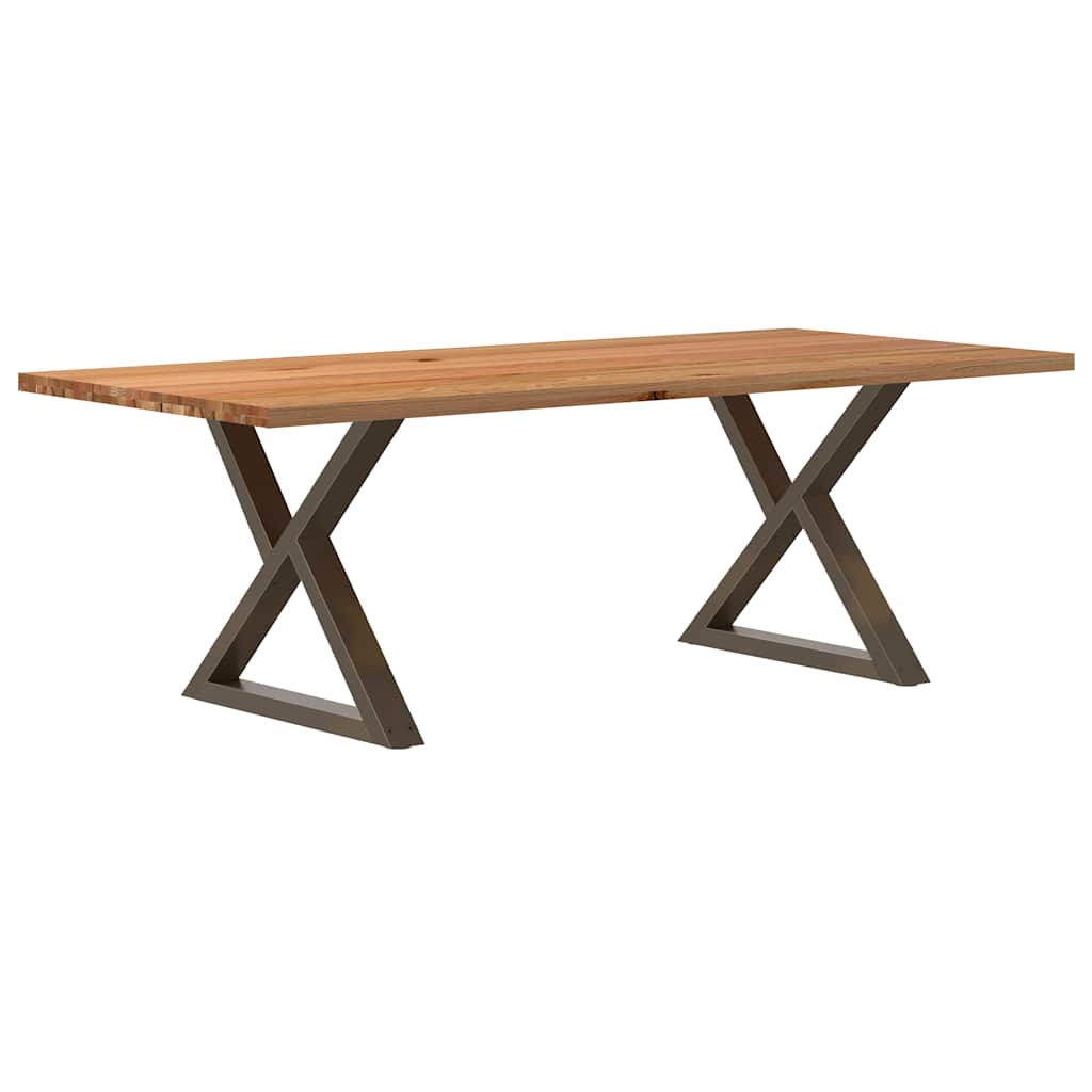 Esstisch Hellbraun 220x100x74 cm Massivholz Eiche Rechteckig