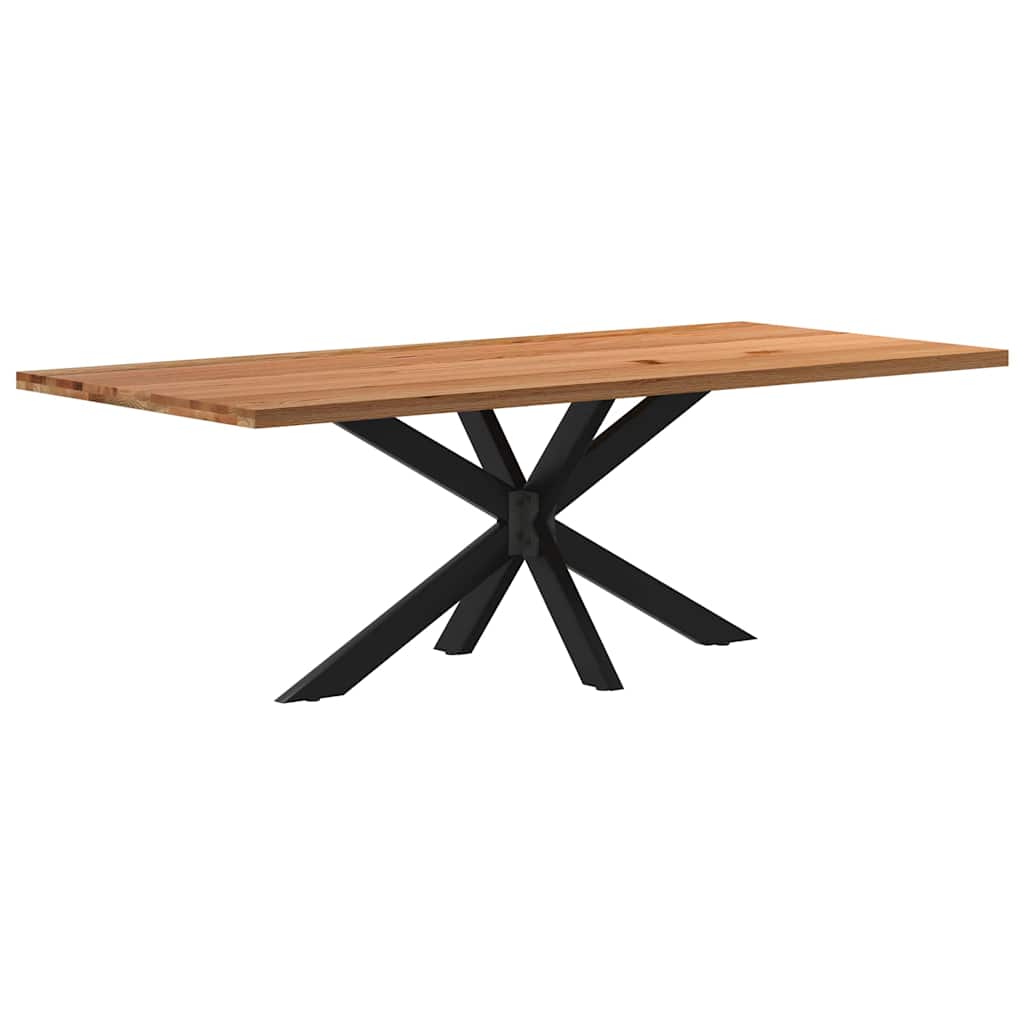 Esstisch Hellbraun 220x100x74 cm Massivholz Eiche Rechteckig