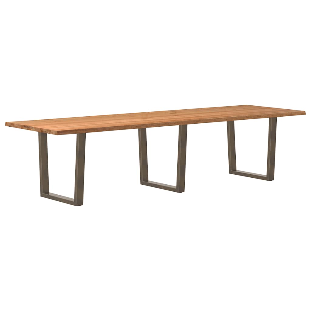 Esstisch mit Baumkanten 320x100x74 cm Massivholz Eiche