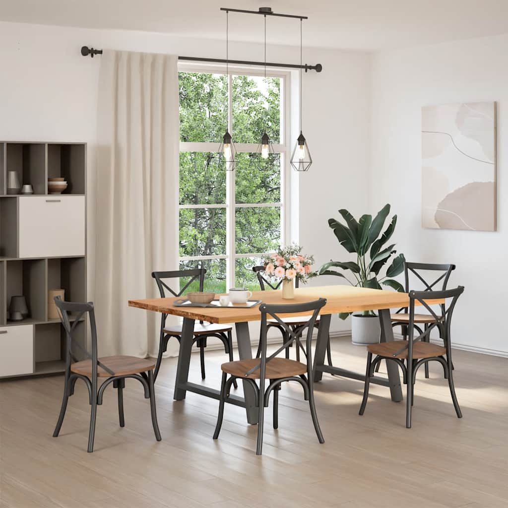 Esstisch Hellbraun 200x120x74 cm Massivholz Eiche Rechteckig