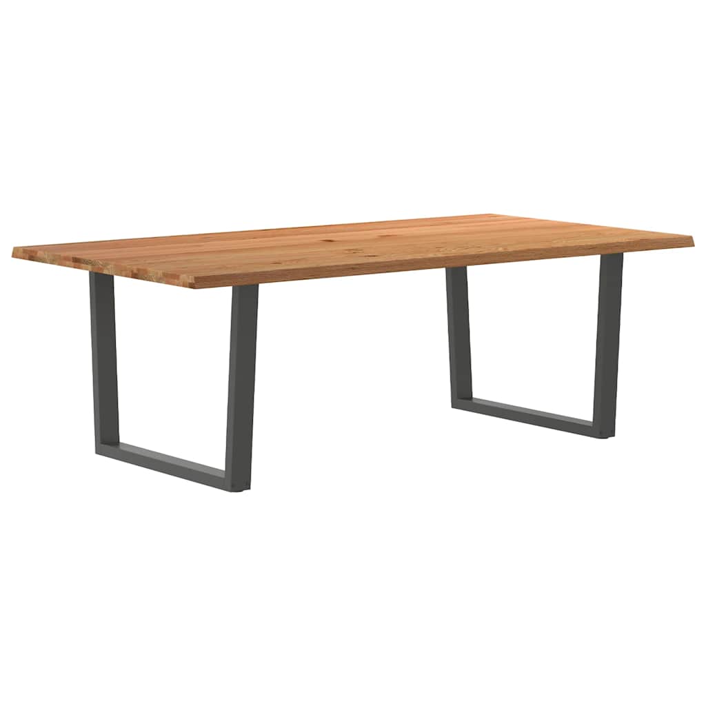 Esstisch mit Baumkanten 220x120x74 cm Massivholz Eiche