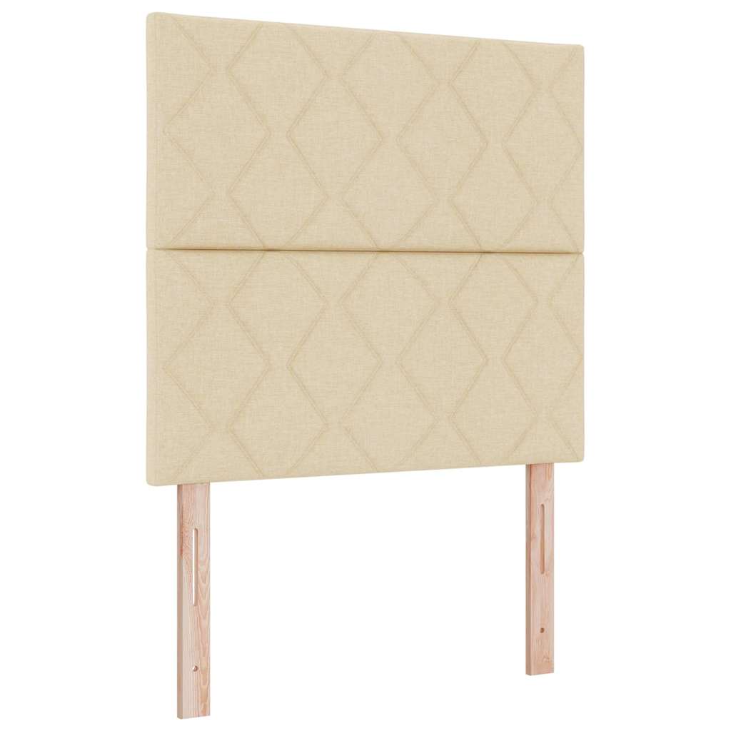 Beige Boxspringbett mit Matratze 120x200 cm Stoff