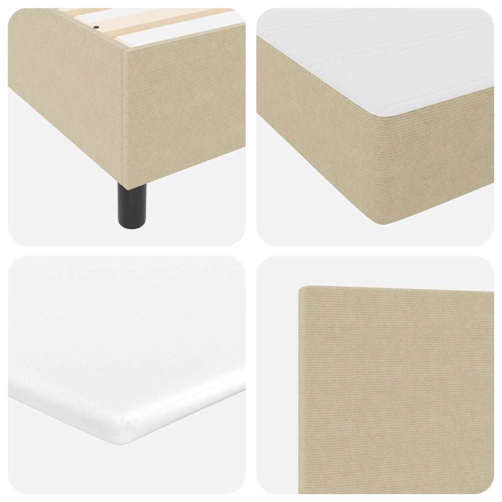 Boxspringbett mit Matratze Hellgrün Grau 80x200 cm Cordstoff