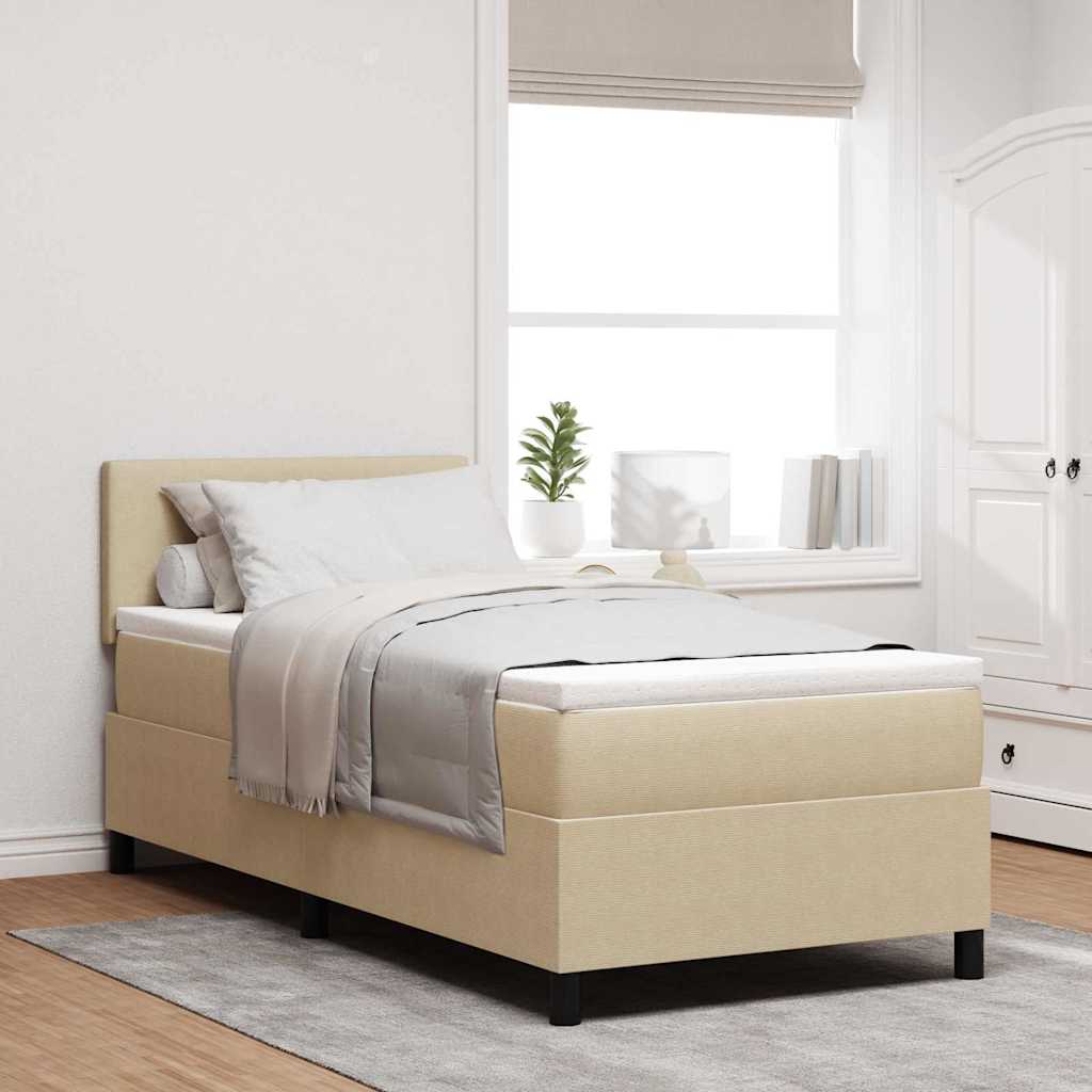 Boxspringbett mit Matratze Hellgrün Grau 80x200 cm Cordstoff