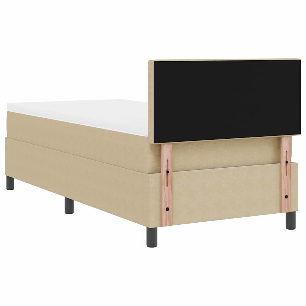 Boxspringbett mit Matratze Hellgrün Grau 80x200 cm Cordstoff