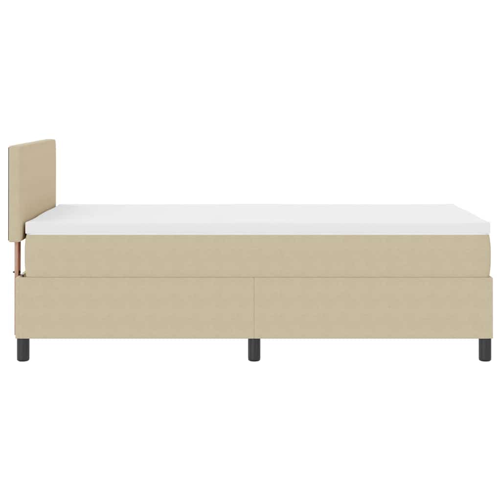 Boxspringbett mit Matratze Hellgrün Grau 80x200 cm Cordstoff
