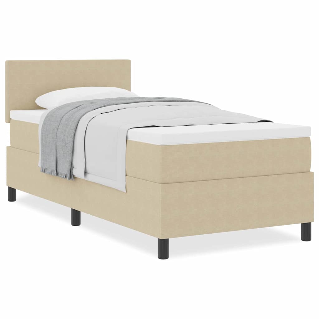 Boxspringbett mit Matratze Hellgrün Grau 80x200 cm Cordstoff