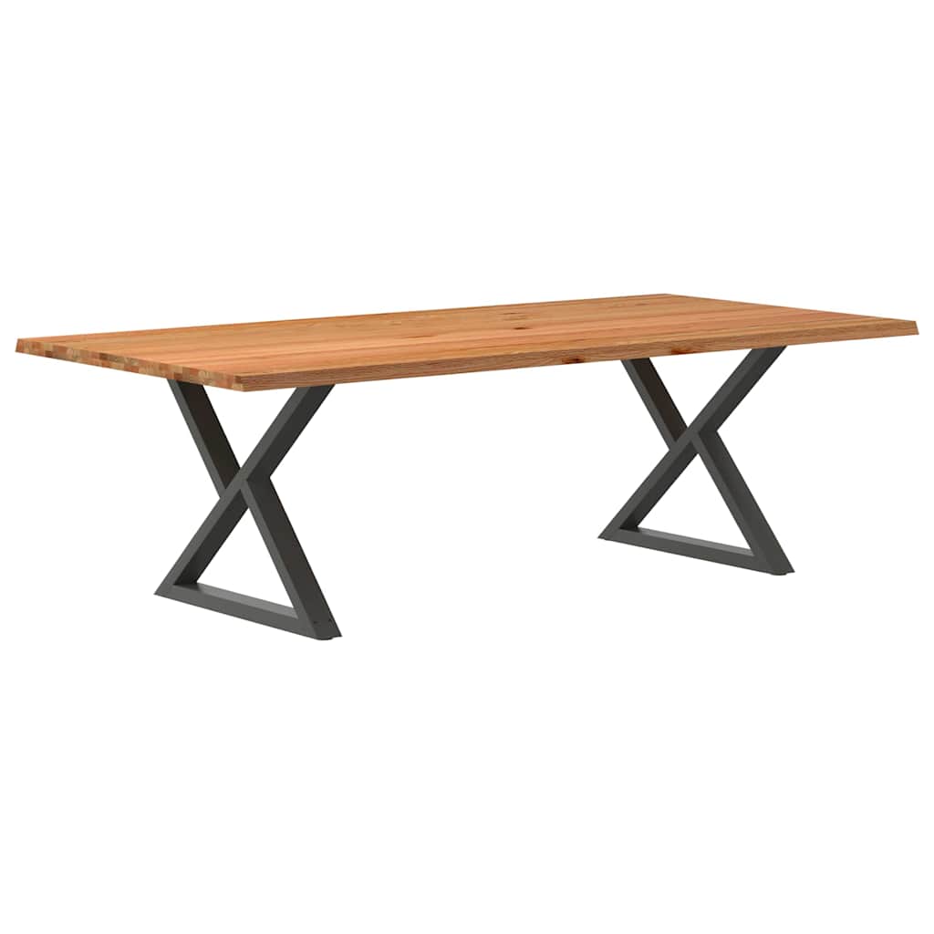 Esstisch mit Baumkanten 240x120x74 cm Massivholz Eiche