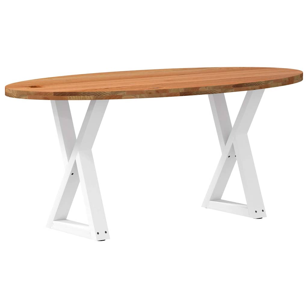 Esstisch Hellbraun 180x90x74 cm Massivholz Eiche Oval