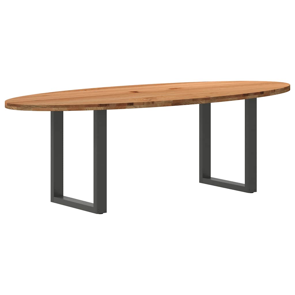 Esstisch Hellbraun 240x100x74 cm Massivholz Eiche Oval