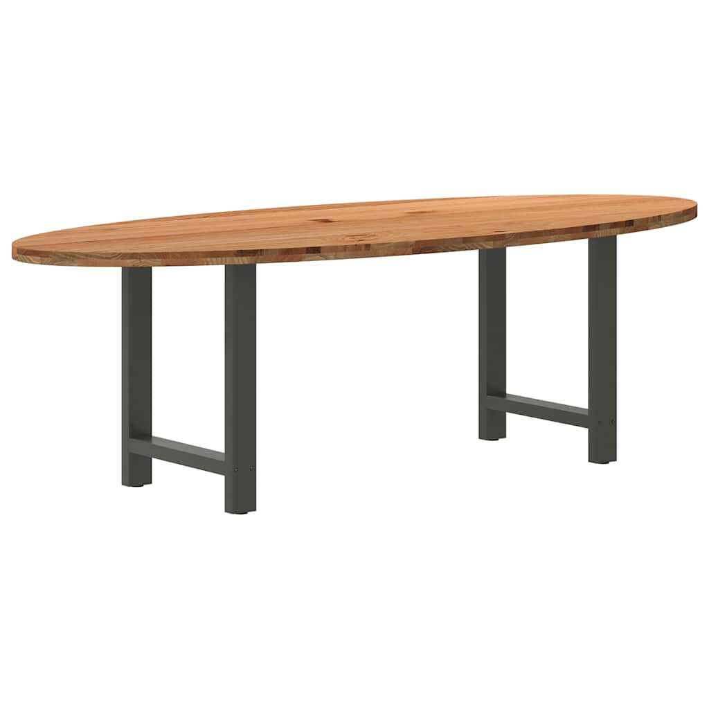 Esstisch Hellbraun 240x100x74 cm Massivholz Eiche Oval