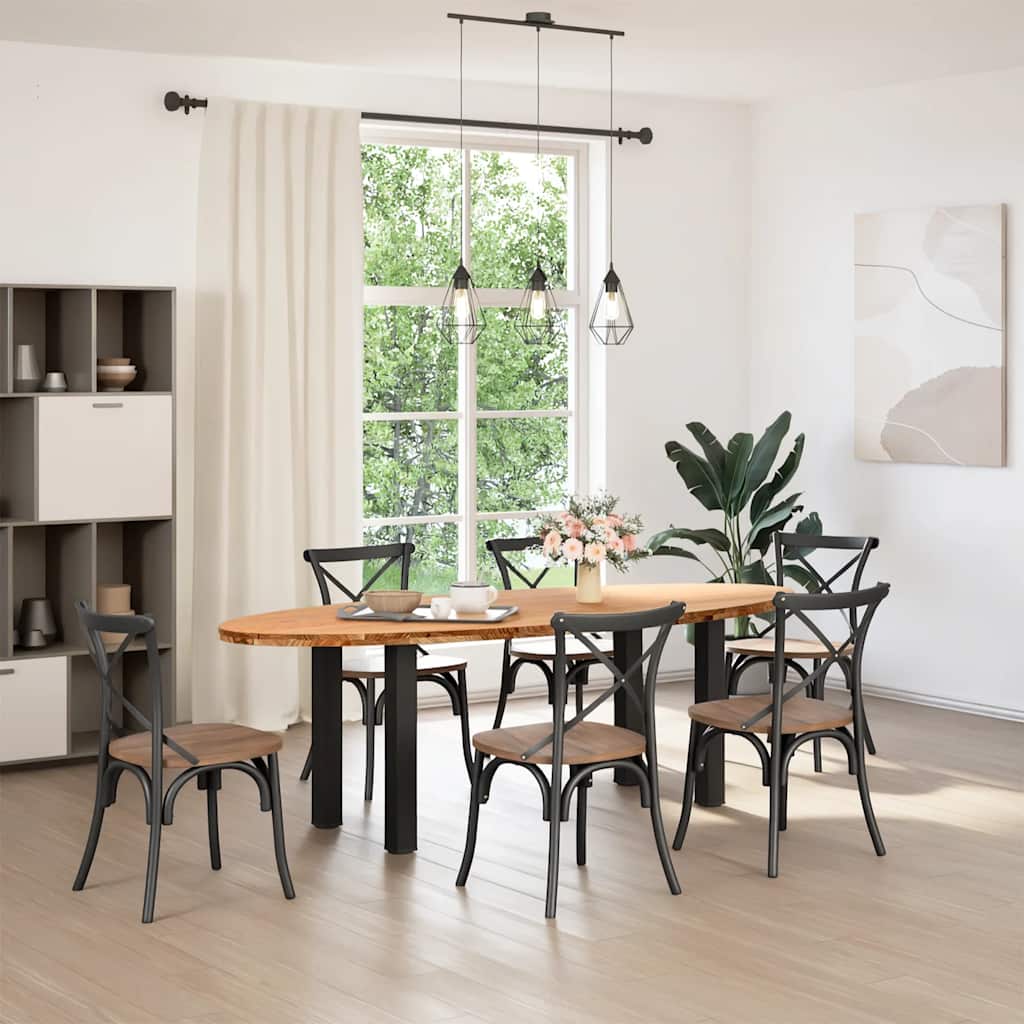 Esstisch Hellbraun 240x100x74 cm Massivholz Eiche Oval