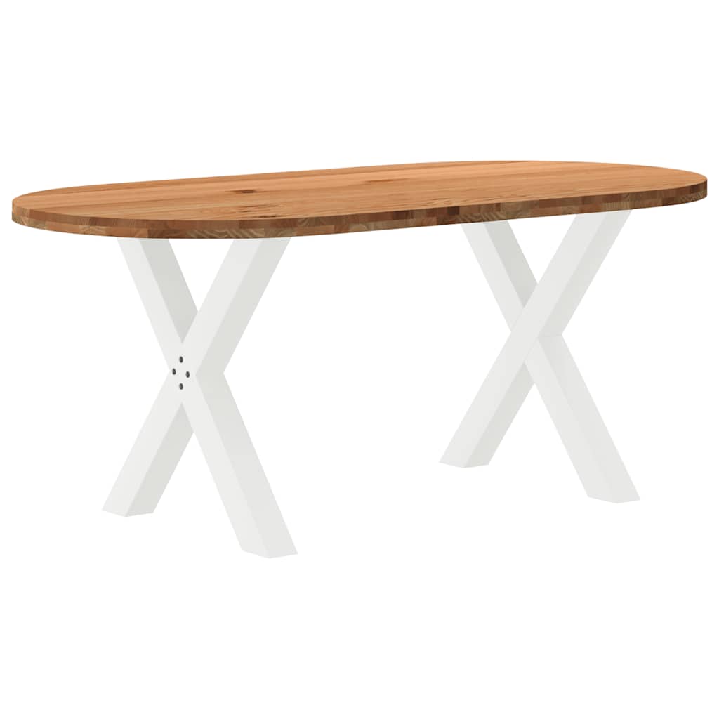 Esstisch Hellbraun 180x90x74 cm Massivholz Eiche Oval