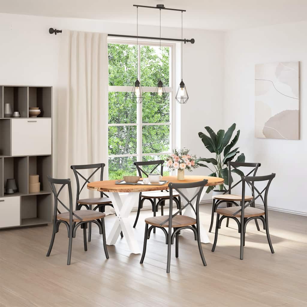 Esstisch Hellbraun 180x90x74 cm Massivholz Eiche Oval