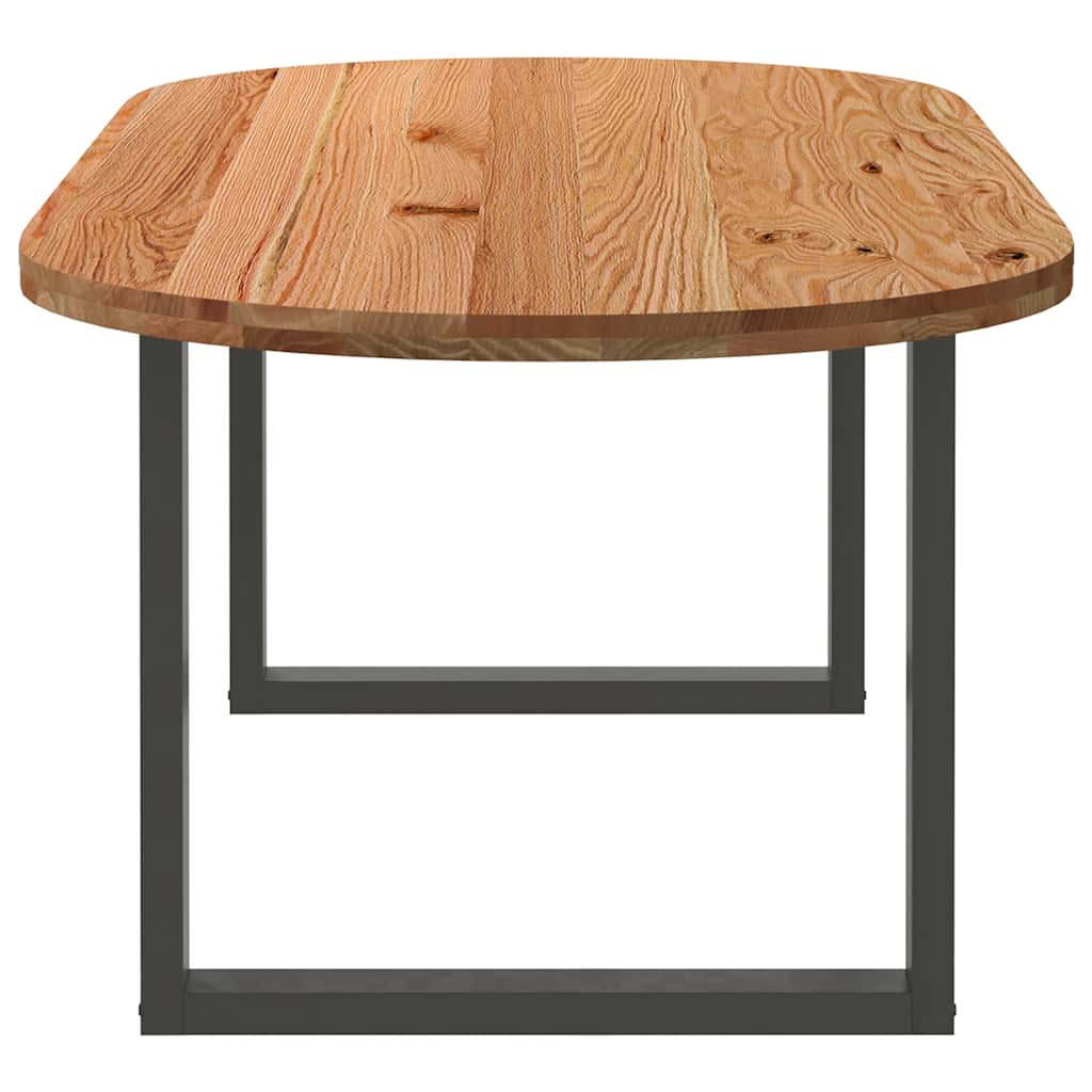 Esstisch Hellbraun 220x100x74 cm Massivholz Eiche Oval