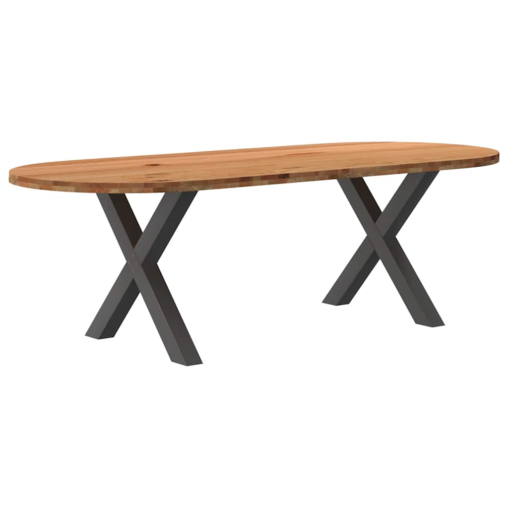 Esstisch Hellbraun 240x100x74 cm Massivholz Eiche Oval