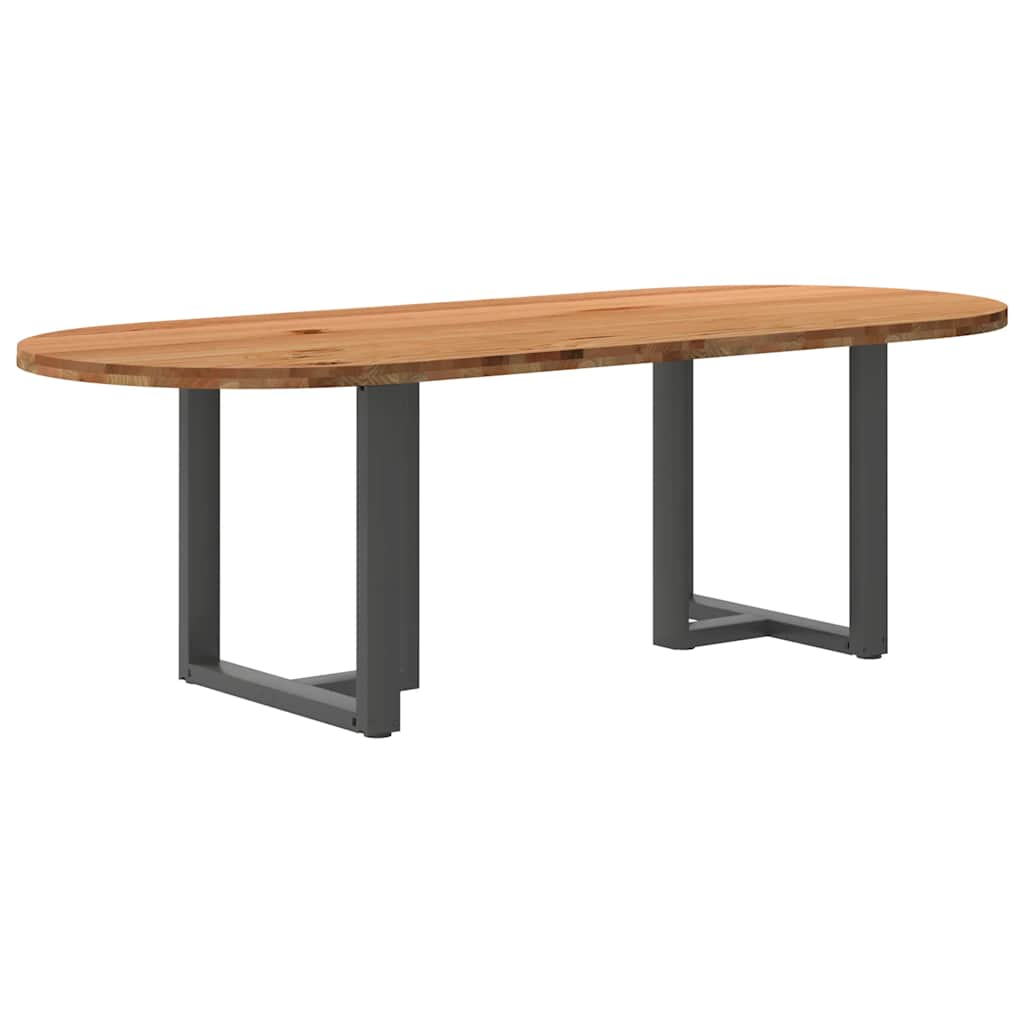 Esstisch Hellbraun 240x100x74 cm Massivholz Eiche Oval