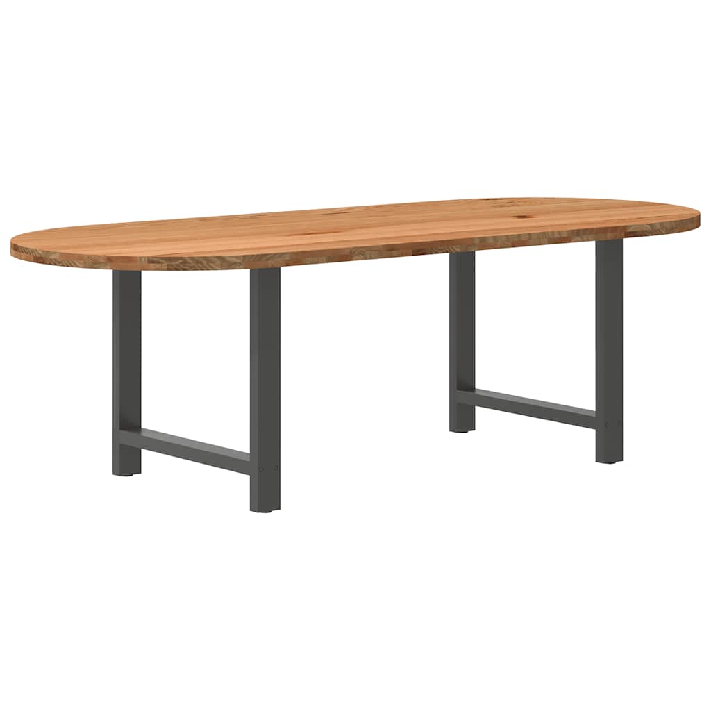 Esstisch Hellbraun 240x100x74 cm Massivholz Eiche Oval
