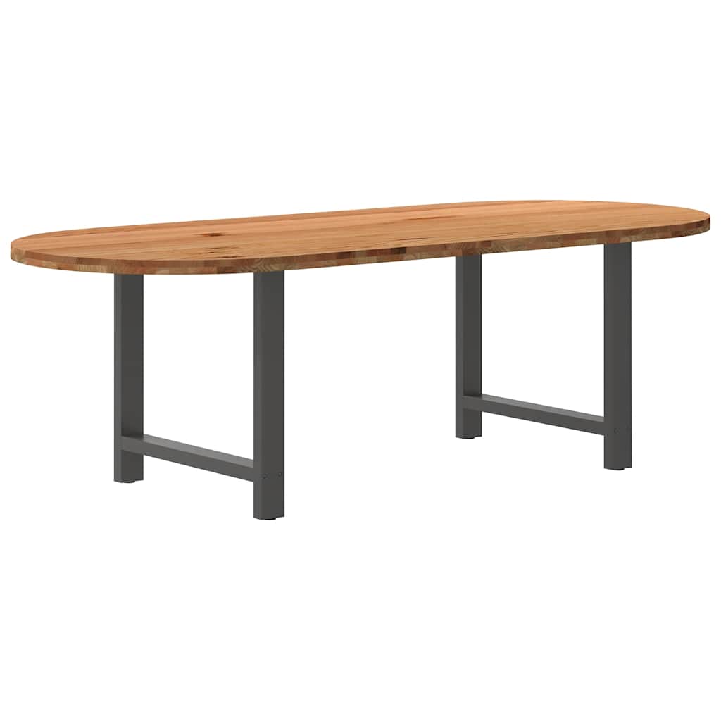 Esstisch Hellbraun 240x100x74 cm Massivholz Eiche Oval