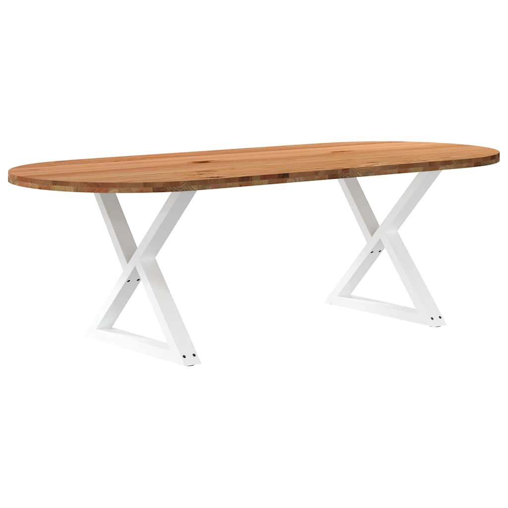 Esstisch Hellbraun 240x100x74 cm Massivholz Eiche Oval