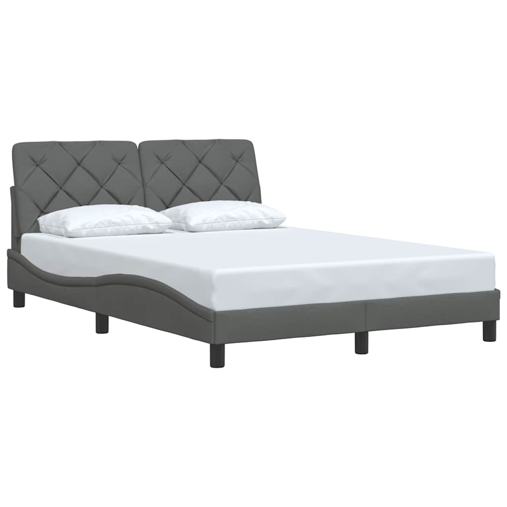 Bettgestell ohne Matratze Dunkelgrau 120x200 cm Stoff