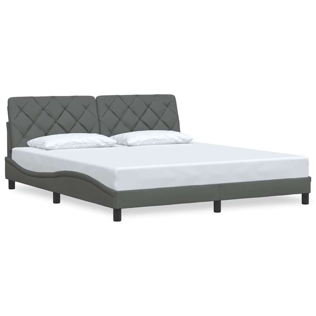 Bettgestell ohne Matratze Dunkelgrau 180x200 cm Stoff
