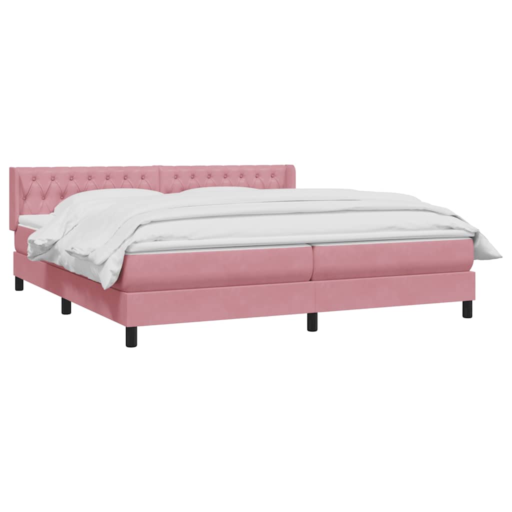 Boxspringbett mit Matratze Rosa 180x220 cm Samt
