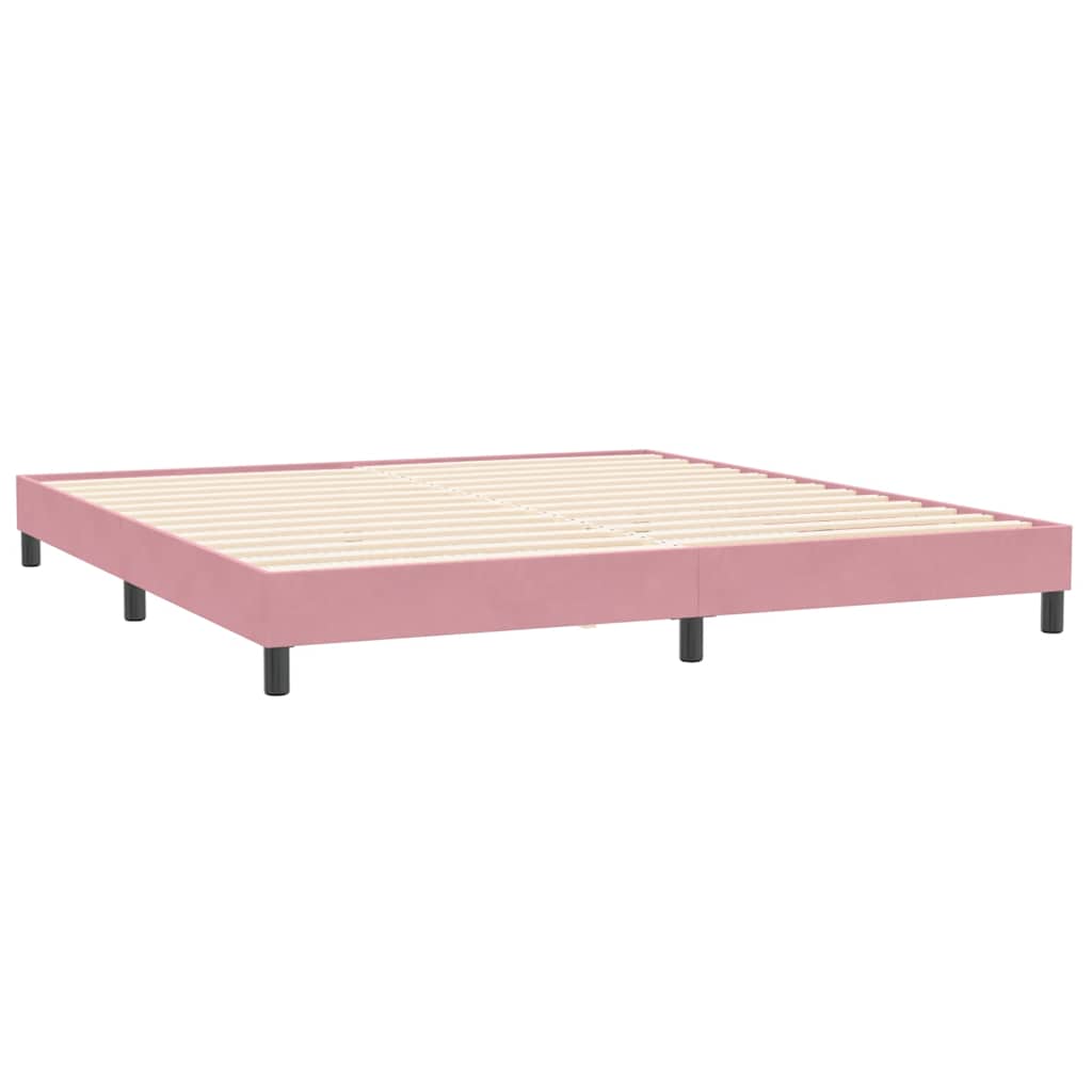 Boxspringbett mit Matratze Rosa 180x220 cm Samt