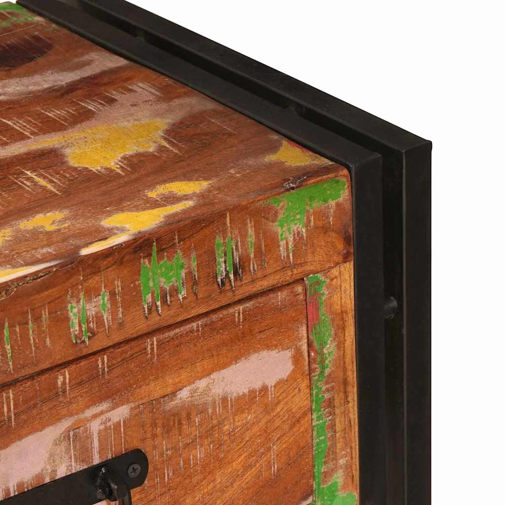 Konsolentische Set von 2 mit Schubladen, Buntes Massivholz Reclaimed