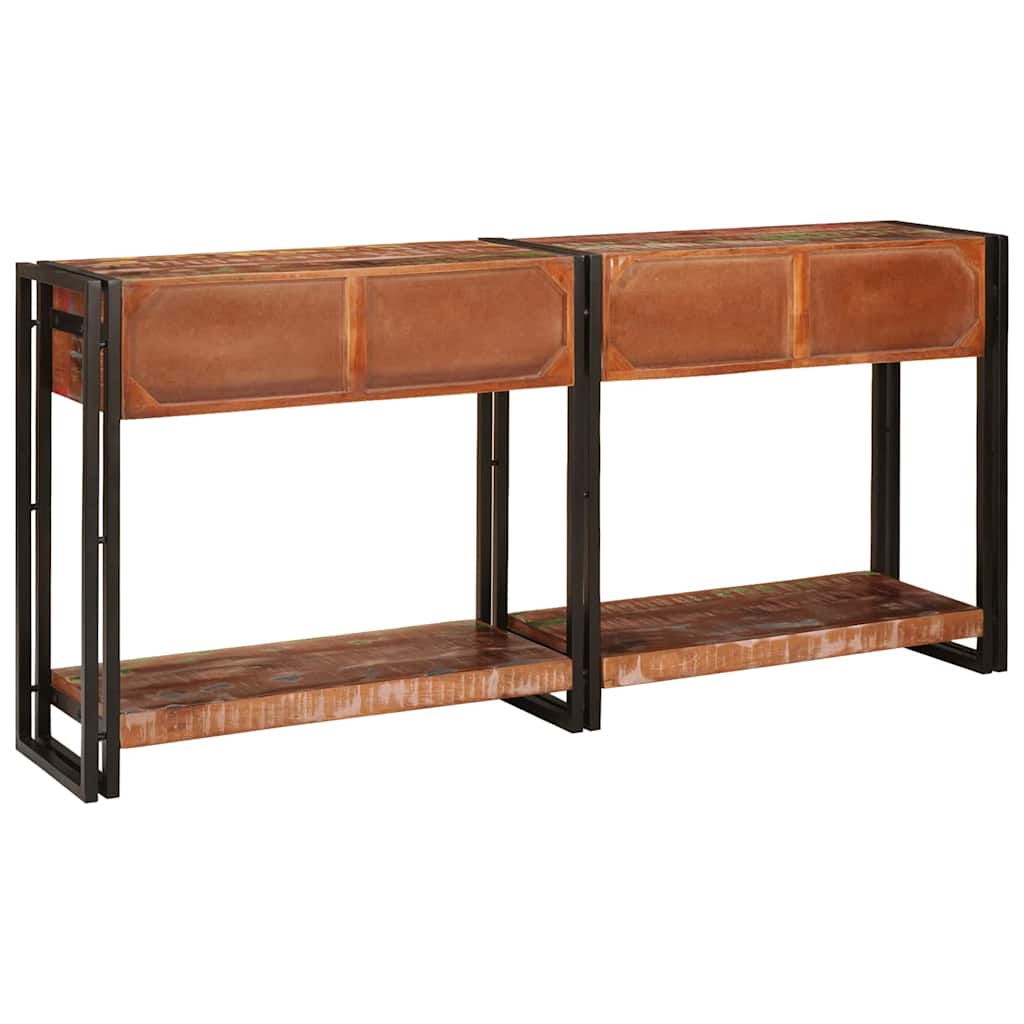 Konsolentische Set von 2 mit Schubladen, Buntes Massivholz Reclaimed