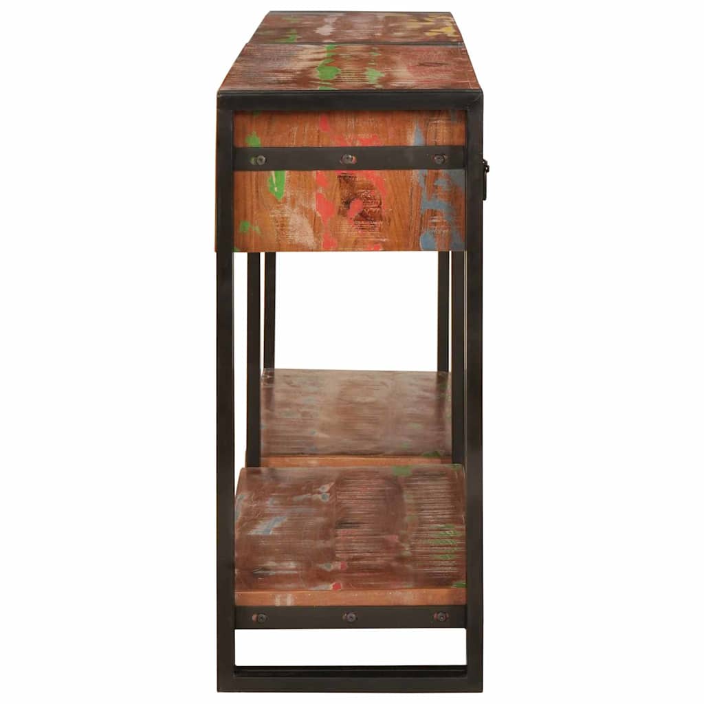 Konsolentische Set von 2 mit Schubladen, Buntes Massivholz Reclaimed